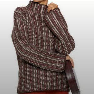 NWT - Theory “Hazy Days” Wool/Cotton/Alpaca Blend Mock Neck Boxy Fit Pullover